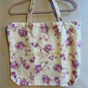 RARE LoveShackFancy Cream and Purple Floral Tote